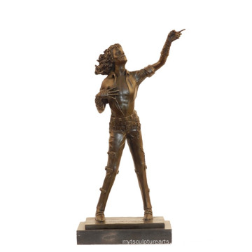 Music Bronze Sculpture Pop Star Michael Jackson Deco Brass Statue Tpy-852